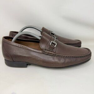 Peter Millar Brown Leather Bit Loafers